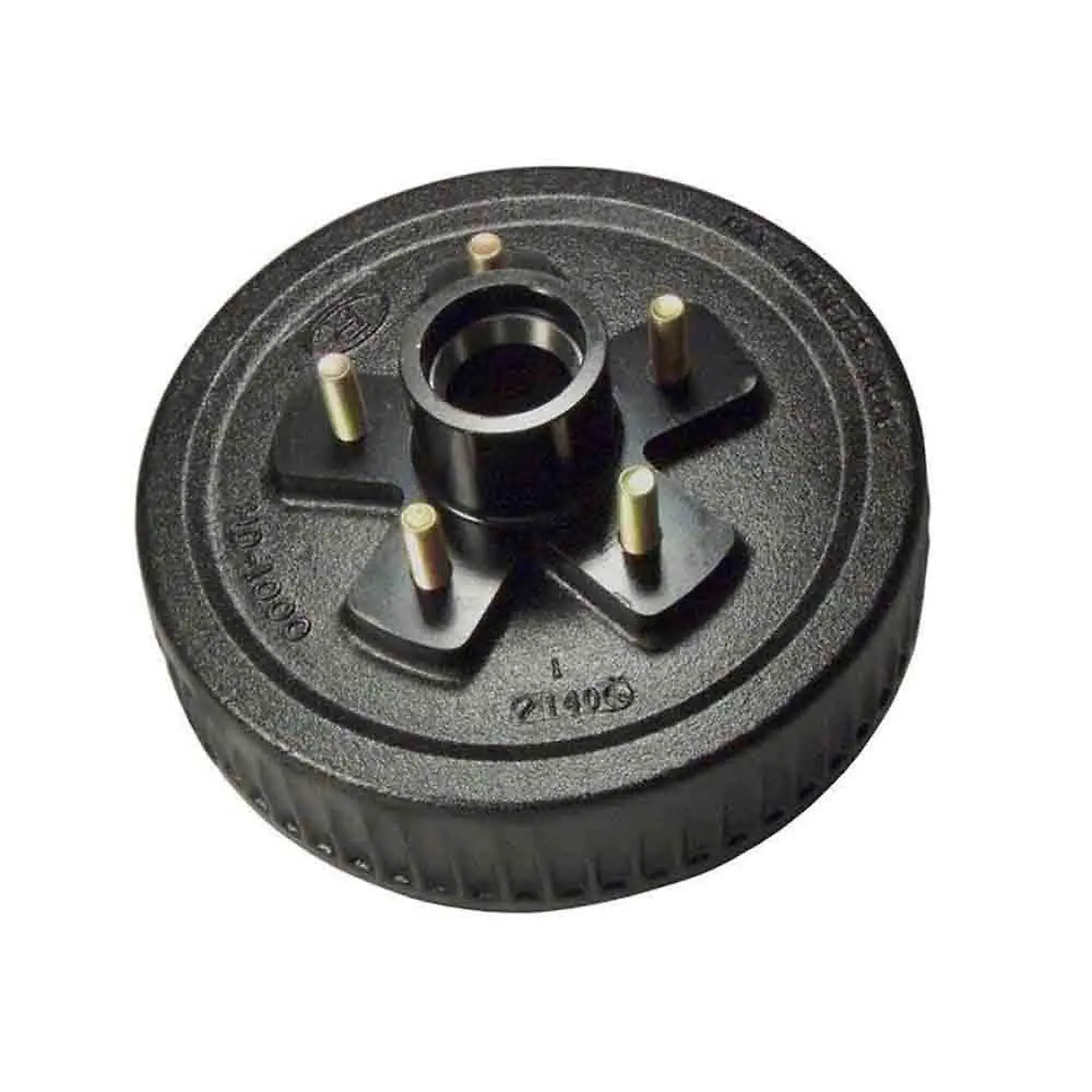 TRP, 10 Inch Hub And Drum, 5-Bolt on 4.5 inch  Circle, Works with 1-3/8 to 1-1/16 Tapered Spindle for 3500 lb Axles, Model# HD-1000-04